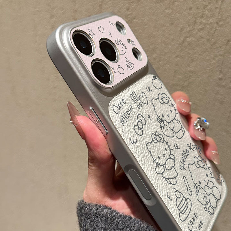 Ốp lưng iPhone Hello Cat Luck Bao da mềm cao cấp đựng máy ảnh - iP 7/8/X/XS/XR/11/12/13/14/15/16/17/Plus/Air/Pro/Max
