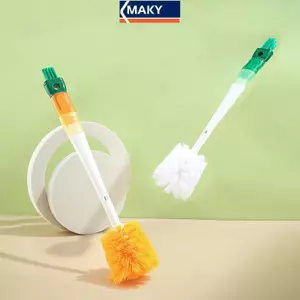 MAKY 5 In1 Hoạt Hình Chai Bộ Bàn Chải Tay Cầm Dài Nhà Đa Năng Cốc Bàn Chải Làm Sạch Đầu Bàn Chải Nhà Bếp Phụ Kiện Vệ Sinh VN