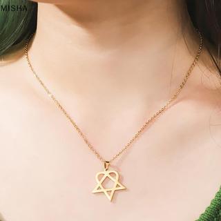 Misa Classic đơn giản Heartagram Ngôi sao Trái tim Mặt dây chuyền bằng thép không gỉ Trang sức Nelace Đẹp