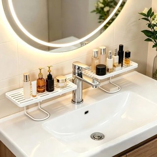 Giá để đồ phòng tắm LOMBARDY, Kệ lưu trữ vòi lưới chống đục lỗ, Thời trang đa năng thoát nước nhà bếp Giá đỡ thoát nước vòi hoa sen
