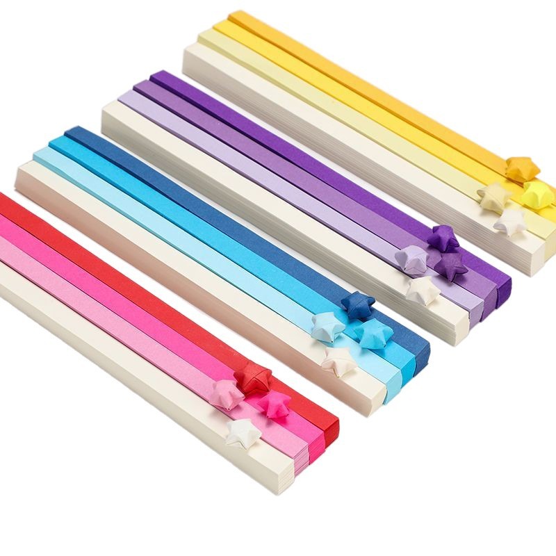 Màu Kẹo Mẫu Giáo Chúc Ngôi Sao Origami Nhiều Màu Sắc Ngôi Sao May Mắn Chúc Ngôi Sao Handmade Giấy Chai Thủy Tinh Xếp Chồng Ngôi Sao 1LOP