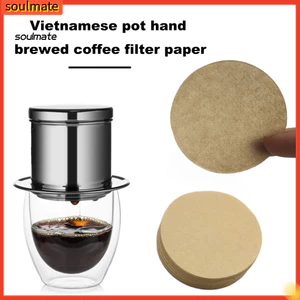 Linh hồn| Giấy lọc cà phê tự nhiên 200 chiếc Giấy lọc cà phê không tẩy trắng tự nhiên cho nồi Moka Bộ lọc nhỏ giọt dùng một lần tròn 51 / 53 / 58 / 60mm Phụ kiện máy pha cà phê đa năng
