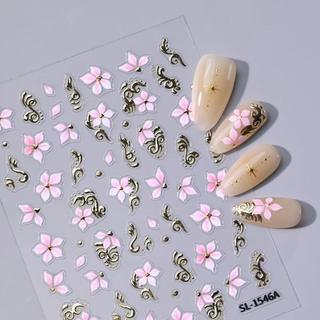 Móng Tay Nghệ Thuật Mùa Xuân Hoa Miếng Dán Móng Tay Laser Dập Nổi Bronzing Nhỏ Tươi Phong Cách Retro Hoa Decal Trang Trí Móng Tay Dụng Cụ Làm Móng Tay Cho Tiệm Móng Tay