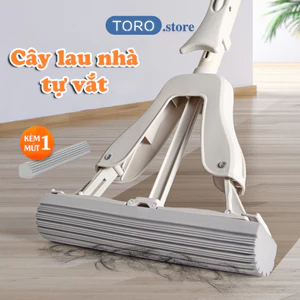 Cây Lau Nhà HomeMate Tự Vắt Cao Su Non, Đầu Mút Thấm Hút Siêu Nhanh 3 Giây, Lau Sàn Đa Năng
