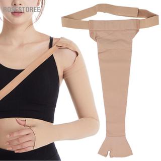 rosestoree Phù bạch huyết Nén tay cho nam giới Phụ nữ 23-32mmHg Hỗ trợ đầy đủ với dây đeo Nẹp Phù nề Lipedema Sưng sau phẫu thuật cắt bỏ vú Giảm đau (M-Left