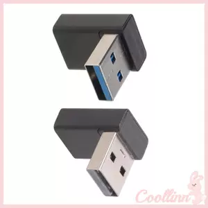 COO 2 gói Cắm và Chạy USB 3 0 Bộ chuyển đổi góc phải với thiết kế lên xuống Bộ nối dài quản lý cáp dễ dàng