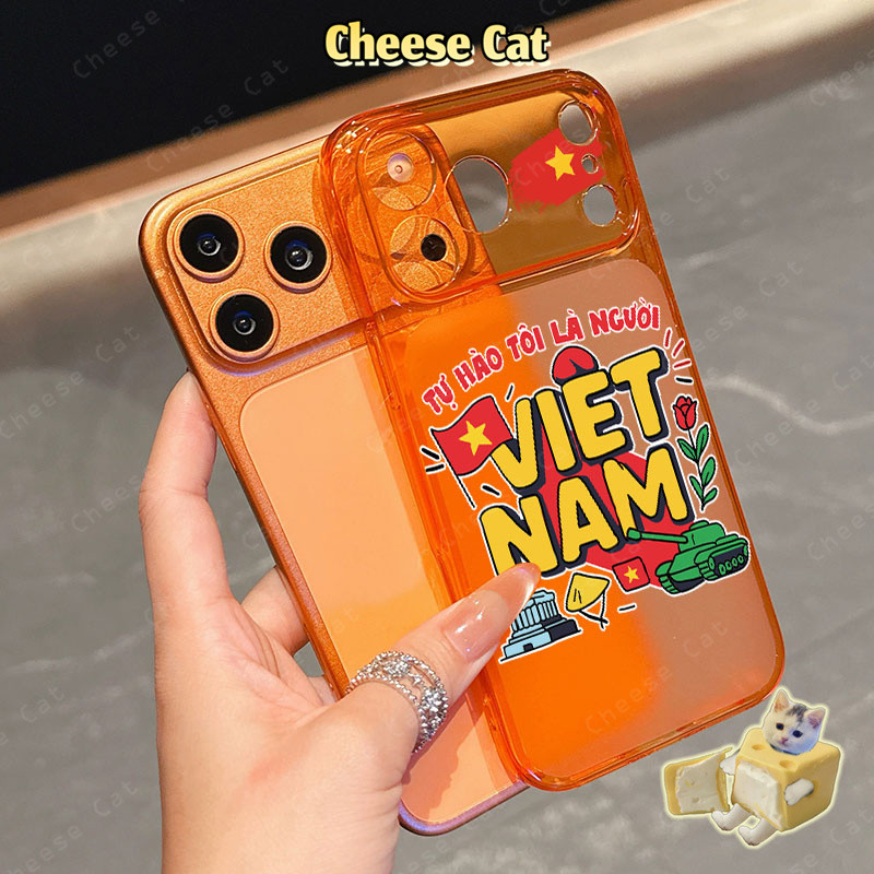 nét đẹp văn hóa việt nam Ốp Lưng Màu Cam Cho iPhone 17 Pro Max 13 12 11 15 16 Plus Xs XR Vỏ Bảo Vệ Ống Kính iPhone