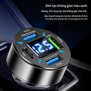 Bộ sạc ô tô USB 4 cổng 66W, sạc nhanh Q3.0, bộ chuyển đổi sạc điện thoại trên ô tô.