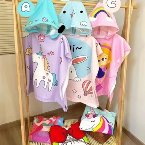 Hoạt Hình Dễ Thương Trẻ Em Khăn Tắm Áo Len Mềm Mại Thân Thiện Với Da Không Lint Tắm Thấm Hút Nước Nhanh Khô Khăn Tắm Cho Bé LL87