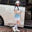 Bé Gái Gradient Quần Vợt Bé Gái Bộ Đồ Nhanh Khô Thể Thao Cổ POLO Tay Ngắn Top Xếp Ly Váy