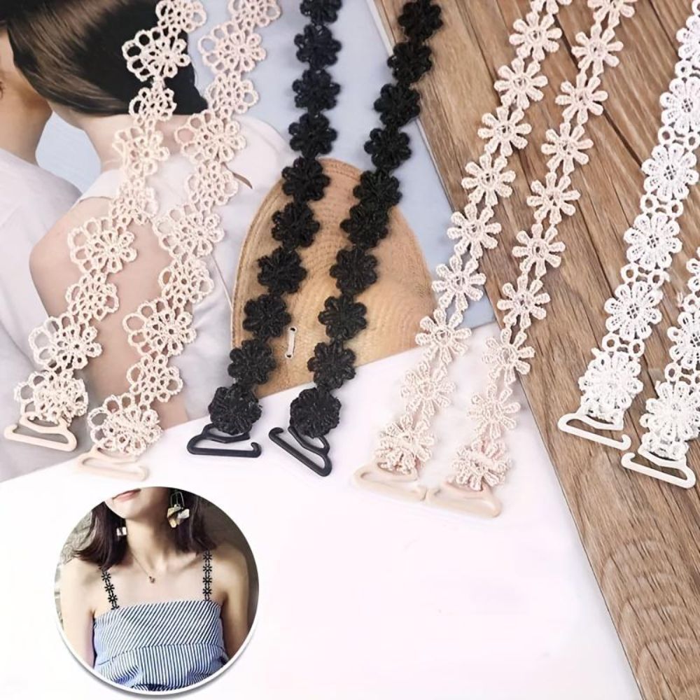 HOBBYIN 1 Dây đeo áo ngực vô hình, Dây đeo Áo lót hoa liền mạch, Dây đeo vai trong suốt có thể điều chỉnh chống trượt rỗng cho chương trình thời trang và trang phục không lưng