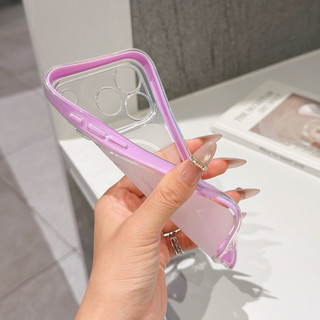 Chặn màu 2 trong 1 thích hợp cho ốp điện thoại iPhone 16 Promax, thay đổi ngay lập tức 17, bao gồm tất cả 15, trong suốt 14, chống rơi 13, silicone