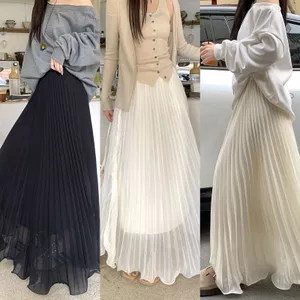 Milyfashion Ba Lê Phong Cách Mới Xếp Ly Phong Cách Hàn Quốc Rời Tất Cả Trận Đấu Co Giãn Eo Drape Váy Chữ A Giữa Chiều Dài Y2K 7AK8