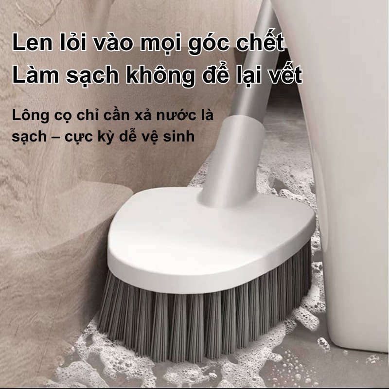 Bộ cọ vệ sinh nhà vệ sinh 4 trong 1, cọ vệ sinh đa chức năng, đầu cọ silicon mềm, tay cầm chắc chắn