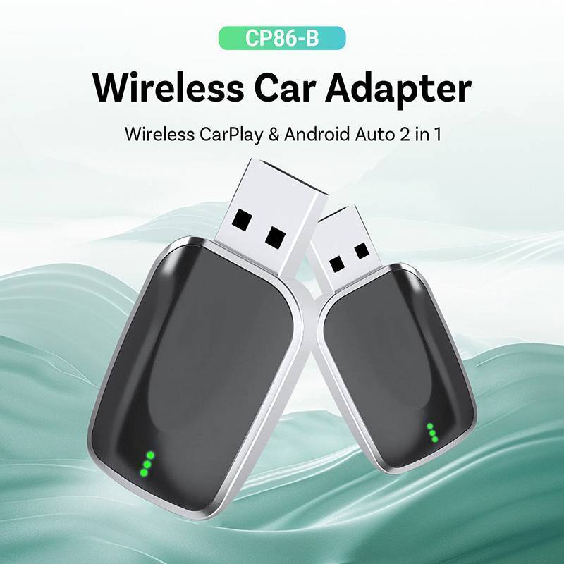 NS 2in1 Wireless CarPlay Android Auto Adapter AI Mini Box Plug & Play Kết nối tự động Tương thích với 99% ô tô cho đài phát thanh ô tô NS