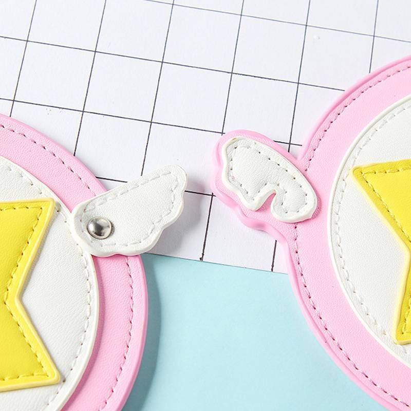 Newsmallbrains Kawaii Cardcaptor Sakura Magic Wand Hộp đựng thẻ đồ chơi Hộp đựng thẻ xe buýt Cerberus Công chúa màu hồng Ngôi sao dễ thương Thanh Anime Đồ chơi NSB