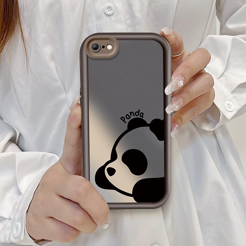 Ốp Lưng Cho iPhone 6 6s 7 8 se2020 Plus Hoạt Hình Silicon Phụ Kiện Mềm TPU Gấu Trúc Mắt Thiên Thần Vỏ Điện Thoại Chống Sốc