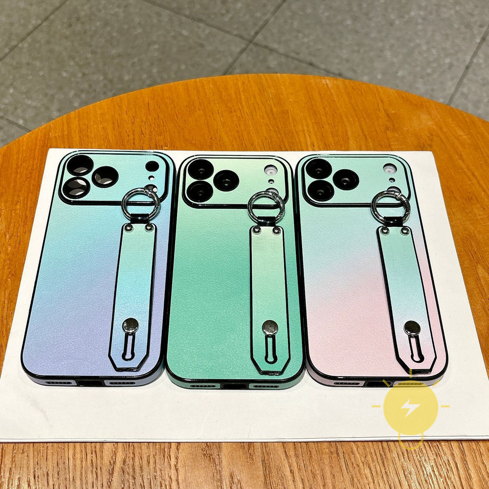 Phone Case For iPhone 17 Pro Max Plus 16 15 14 13  TPU Smudge Wristband Aesthetic Korean Cute