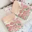 Gương gập mini trang điểm bỏ túi hoa tulip hồng cam dịu nhẹ thẩm mỹ cao trendy