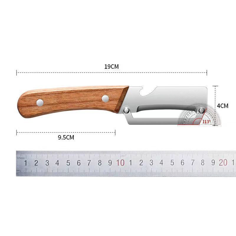Tay Cầm Bằng Gỗ Đa Năng Lột Nhà Bếp Khoai Tây Lột Sugarcane Peeler Hành Xẻng Ba Trong Một 92JF