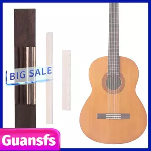 Guansfs Fafeims Guitar Cổ Điển Bộ Cầu Gỗ Hồng Sắc Với Giả Xương Đai Ốc Và Yên Xe 7.4X1.2 Inch Nhẹ Thiết Kế Di Động