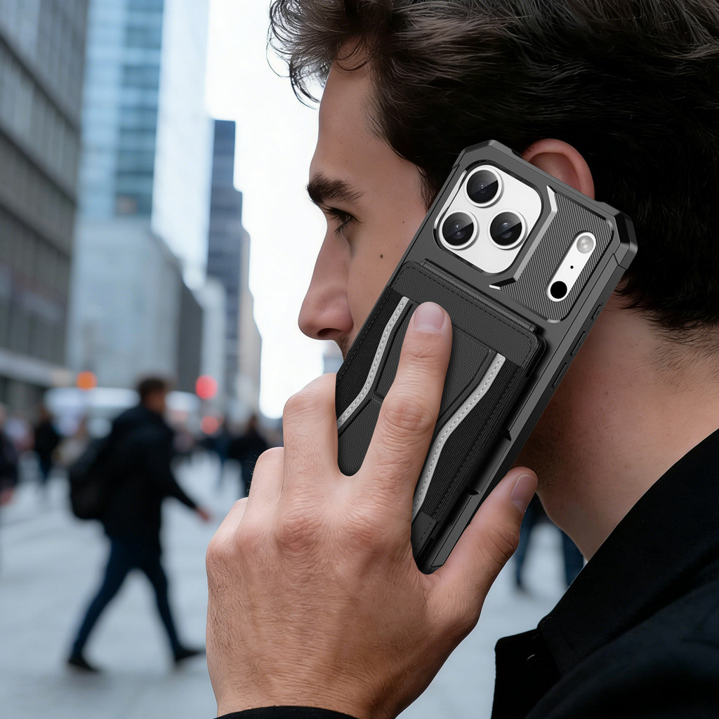 Ốp Điện Thoại Ví Lật Da Sang Trọng Cho IPhone Air 17 16 15 Plus 14 13 12 11 Pro Max Có Khe Cắm Thẻ Chống Sốc