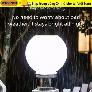 Đèn trụ cột WOODNEST, Đèn trụ tế bào chống nước bằng thép không gỉ, Điều khiển ánh sáng thông minh ngoài trời 20 / 25CM Bóng tròn LED 3 màu cho trụ cột biệt thự sân vườn