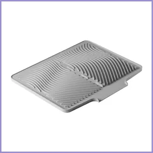 Thảm sấy bát đĩa 40x33cm Tấm silicon chịu nhiệt chống trượt tích hợp lỗ thoát nước Tấm sấy cho nhà bếp mueadsyvn