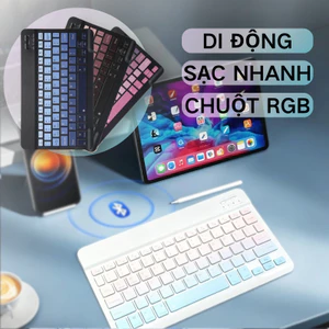 Bàn Phím Bluetooth 10 Inch,kèm Chuột RGB,màu Chuyển Sắc Cao Cấp, Dùng Cho điện Thoại/máy Tính Bảng/máy Tính Xách Tay