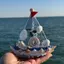 Shell Ship Địa Trung Hải Thuyền buồm Mô hình Đồ trang trí Thuyền buồm mịn Quà tặng Đồ thủ công nổi bật Lưu niệm du lịch 0424