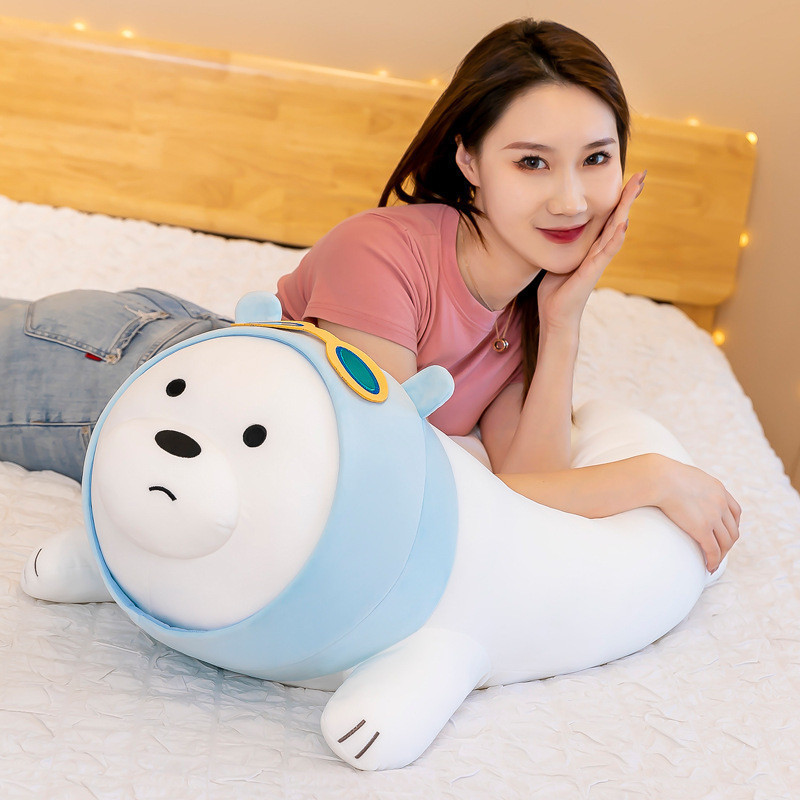 Gấu Bông Cao Cấp 50cm – Hình We Bare Bear, Quấn Khăn Xanh, đeo Kính, Quà Sinh Nhật ý Nghĩa Cho Trẻ Em