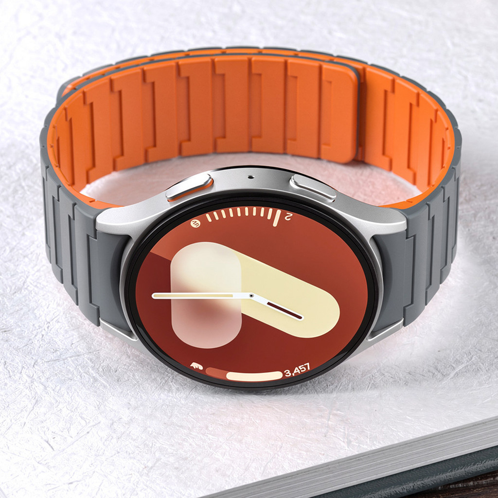 Dây đeo silicon từ tính cho Samsung Watch 7 6 5 4 44mm 40mm / 5 Pro 45mm 4 / 6Classic không có khoảng trống vòng đeo tay