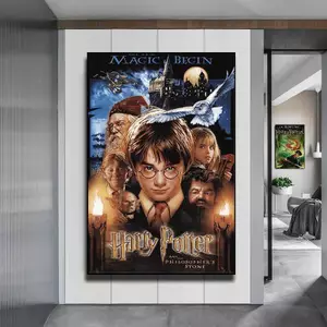 Áp phích phim Harry Potter Tranh vải chống thấm nước không khung, Nghệ thuật treo tường phong cách ma thuật cho lối vào phòng khách Phòng ngủ Trang trí nhà cửa