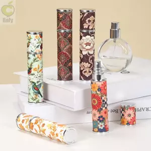 Chai nước hoa Mini ROLY, Chai xịt rỗng có thể đổ lại, Chai phun nước hoa 10ml chống rò rỉ hoa cổ điển dành cho máy phân phối mỹ phẩm du lịch