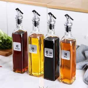 Combo 2 Chai Thủy Tinh Đựng Thực Phẩm Dáng Vuông, Chai Đựng Gia Vị - Dung Tích 500ml