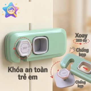 Khóa An Toàn Cho Bé Tủ Lạnh Chốt ABS Bền Xoay 360 Độ Chống Pinch Dính