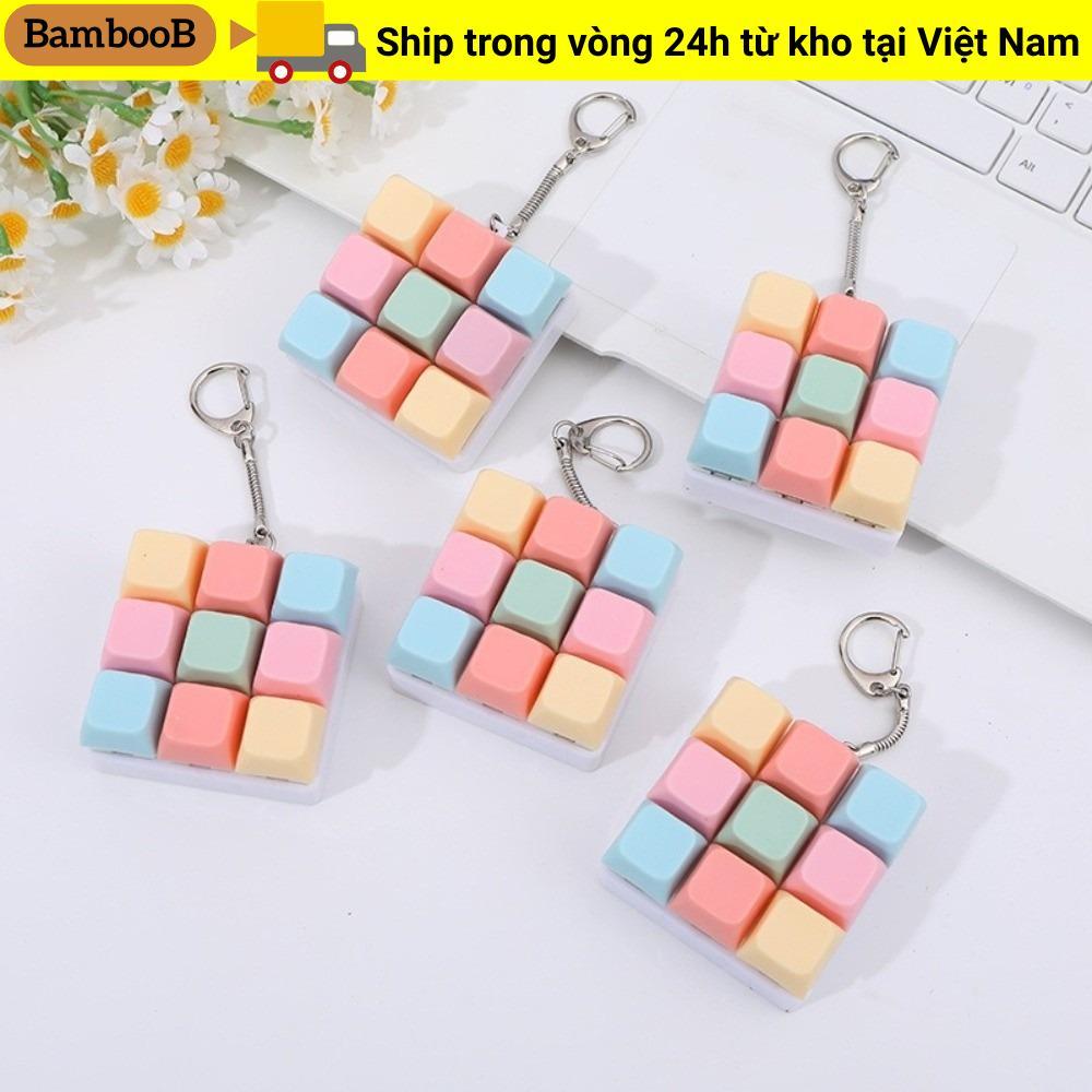 Móc khóa trò chơi bàn phím BAMBOOB, Chống căng thẳng ngón tay Giảm căng thẳng 9 bàn phím Đồ chơi chìa khóa, Fidget Giải nén nút DIY Keycap Túi sáng tạo Mặt dây chuyền Quà tặng cho người lớn