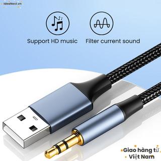 [COD] Tai nghe âm thanh nổi USB sang 3,5 mm IDEANEST USB A sang 3,5 Jack cắm Aux Line