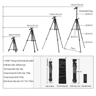 Chân máy di động Giá đỡ điện thoại 360 độ Giá đỡ máy ảnh bằng nhôm có thể điều chỉnh Vlogging du lịch