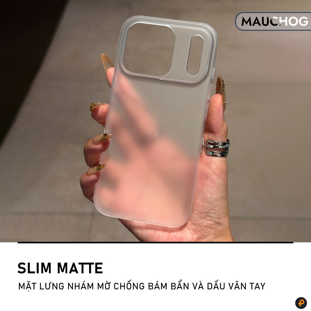 Ốp Siêu Mỏng Nhám Mờ Chống Vân Tay Nhựa Cứng Slim Cho Điện Thoại iPhone 17 Pro Max 16 15 14 13 12