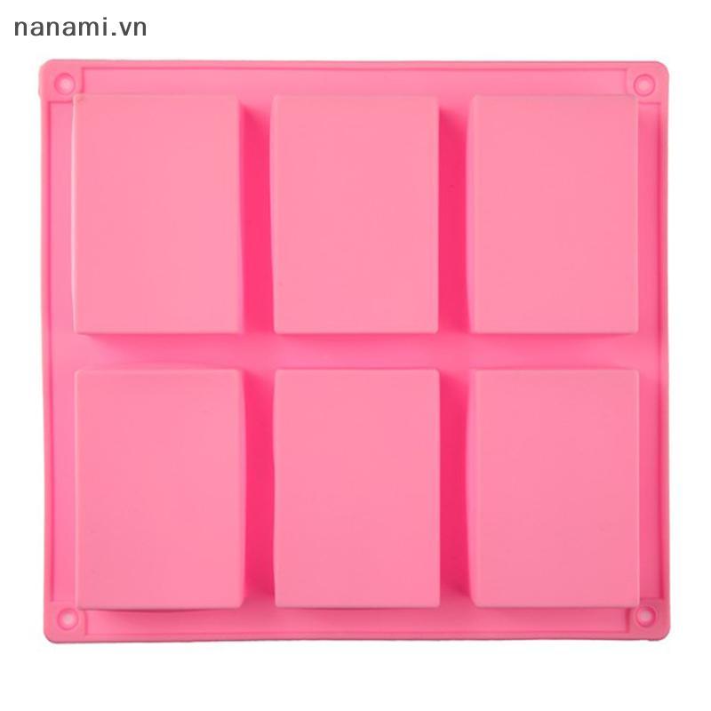 [nanami] Khuôn xà phòng silicon hình chữ nhật 6 ô dành cho khuôn làm xà phòng trang trí tự làm [VN]