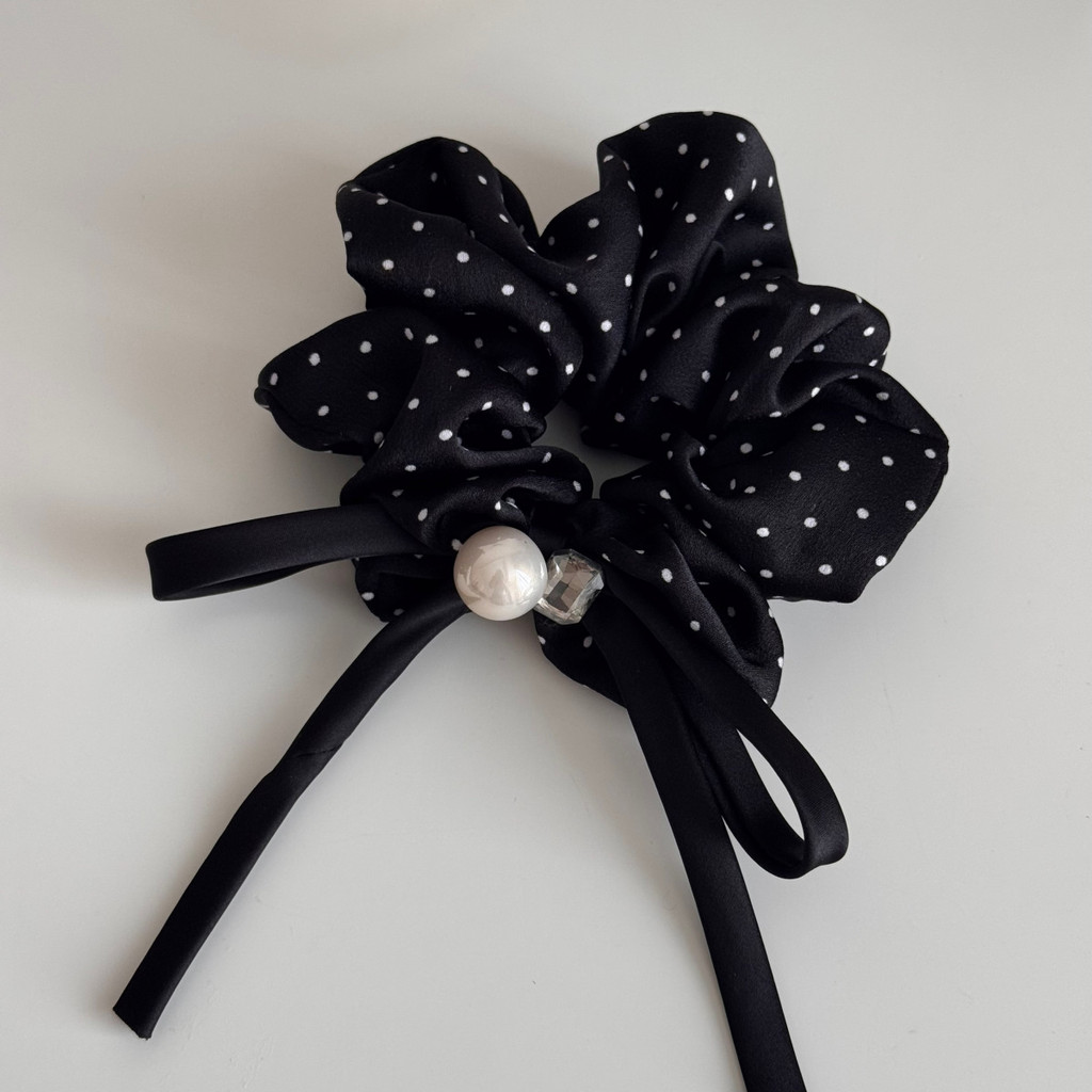 Dây buộc tóc bằng vải Satin Bow Scrunchies Hàn Quốc dành cho nữ