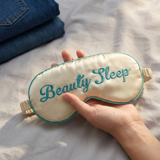 Thêu Anh Mô Phỏng Lụa Scrunchy Dây Đeo Mặt nạ Mắt Ngủ Che Nắng Mặt nạ Bảo Vệ Mắt 4.29