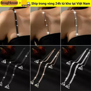 SNUGHOUSE Dây đeo áo ngực đính đá, Dây đeo vai đồ lót vai gợi cảm có thể tháo rời, Dây đeo áo ngực chống trượt có thể điều chỉnh trang trí thanh lịch