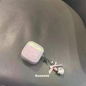 Hộp đựng tai nghe nơ kẻ sọc có sẵn Thích hợp cho AirPodspro2 Mặt dây chuyền phong cách mới Thích hợp cho vỏ mềm chống va chạm AirPods4 Chống @