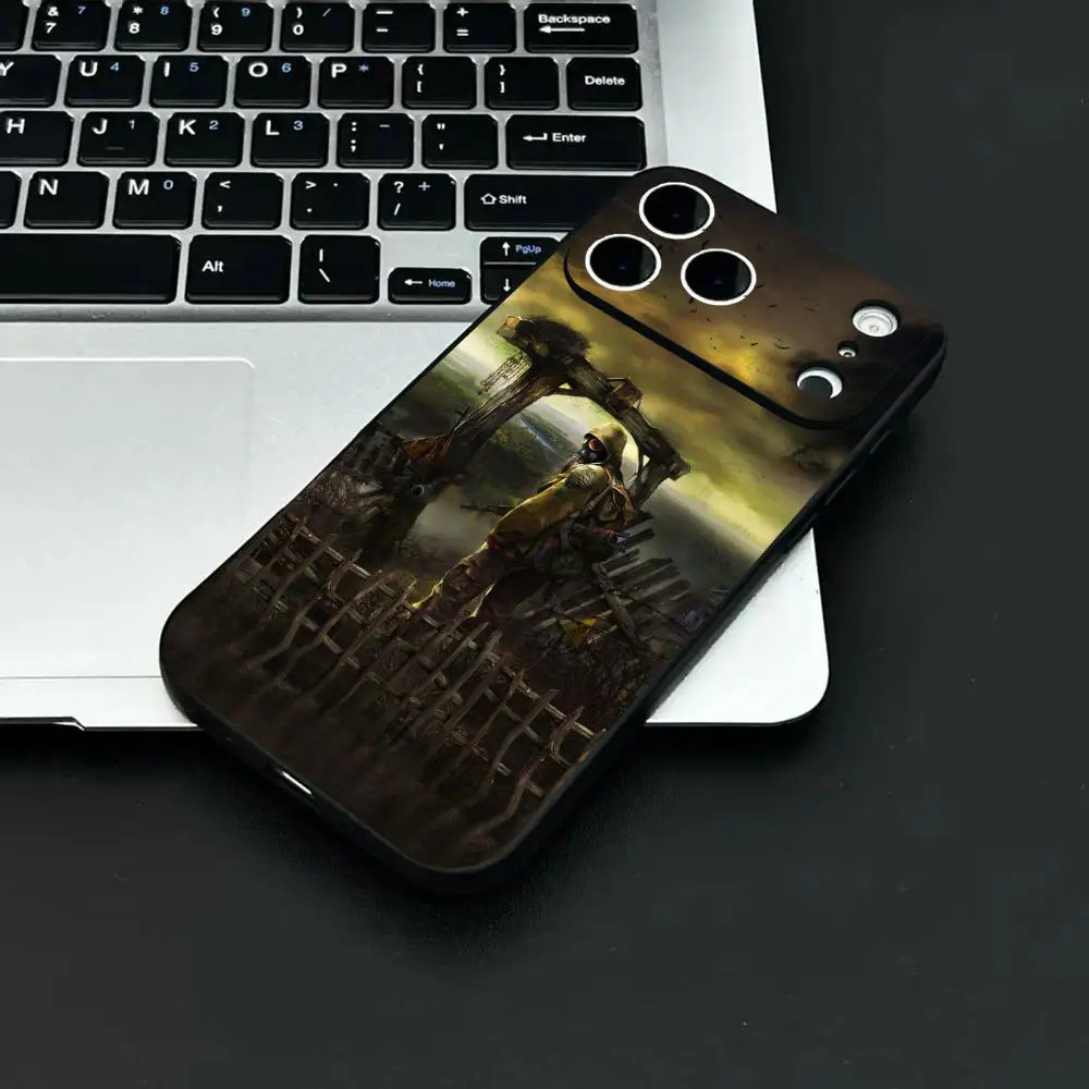 TP-1 Game S-Stalker Ốp Lưng Điện Thoại IPhone 17 16 15 14 13 12 11 Pro Max Plus Mini Đen Mờ Vỏ Mềm Funda
