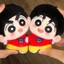 Crayon Shin-Chan 10cm Búp Bê Cotton Sao Biển In Cơ Thể Shin-Chan Ánh Sáng Sóng Lớp Phủ Shin-Chan Quạt Ngoại Vi