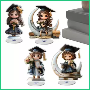 Đồ trang trí tốt nghiệp 2026 4 mảnh 2d Flat Grad Tượng xoay 360 độ Lớp 2026 Đồ trang trí cho jiwvn