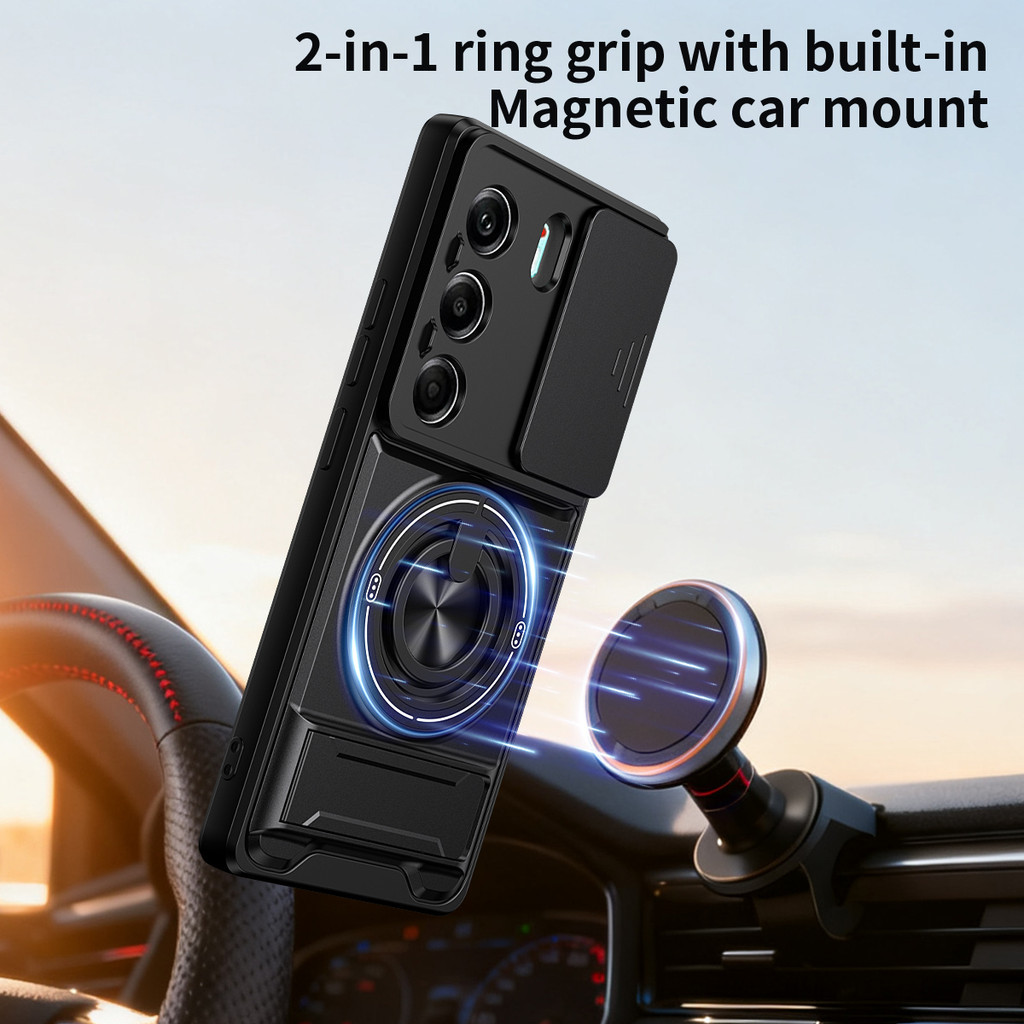 Ốp Điện Thoại Đa Năng Sang Trọng Thích Hợp Cho Tecno Camon 40 Pro 4G 5G Dây 360°Giá đỡ vòng có vỏ máy ảnh Vỏ bảo vệ toàn diện chống sốc