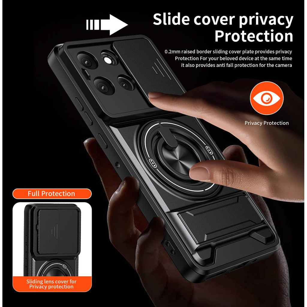 Ốp Điện Thoại Đa Năng Sang Trọng Thích Hợp Cho Motorola G86 G84 G85 5G Dây 360°Giá đỡ vòng có vỏ máy ảnh Vỏ bảo vệ toàn diện chống sốc